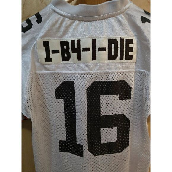 Reebok NFL Browns #16 Youth Large White Mesh Jersey 1 b4 I Die - Picture 7 of 10